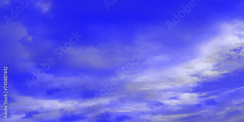 Modern Clouds and sky with pastel colors Sweet color with beautiful nature. Blue watercolor canvas texture background. The sky, white clouds, a beautiful background for design and presentation. 

