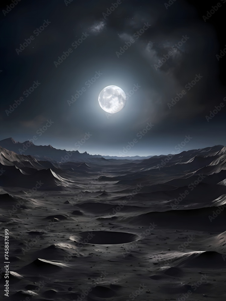 moon over the sea between clouds moon over the sea between clouds