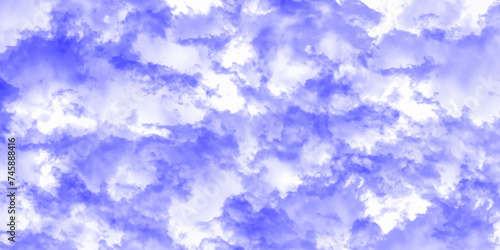 Modern Clouds and sky with pastel colors Sweet color with beautiful nature. Blue watercolor canvas texture background. The sky, white clouds, a beautiful background for design and presentation. 

