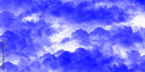 Modern Clouds and sky with pastel colors Sweet color with beautiful nature. Blue watercolor canvas texture background. The sky, white clouds, a beautiful background for design and presentation. 

