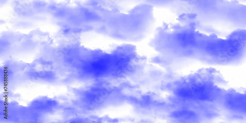 Modern Clouds and sky with pastel colors Sweet color with beautiful nature. Blue watercolor canvas texture background. The sky, white clouds, a beautiful background for design and presentation. 

