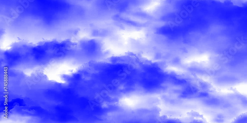 Modern Clouds and sky with pastel colors Sweet color with beautiful nature. Blue watercolor canvas texture background. The sky, white clouds, a beautiful background for design and presentation. 

