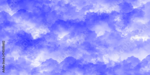 Modern Clouds and sky with pastel colors Sweet color with beautiful nature. Blue watercolor canvas texture background. The sky, white clouds, a beautiful background for design and presentation. 

