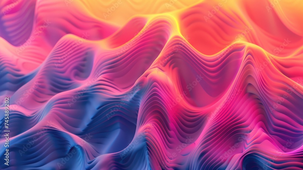 Obraz premium Gradient background with wavy pattern, Generative ai, Texture, pattern