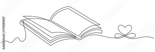 book with heart outline