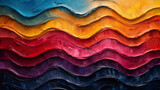 Abstract colorful waves. AI generated art illustration.