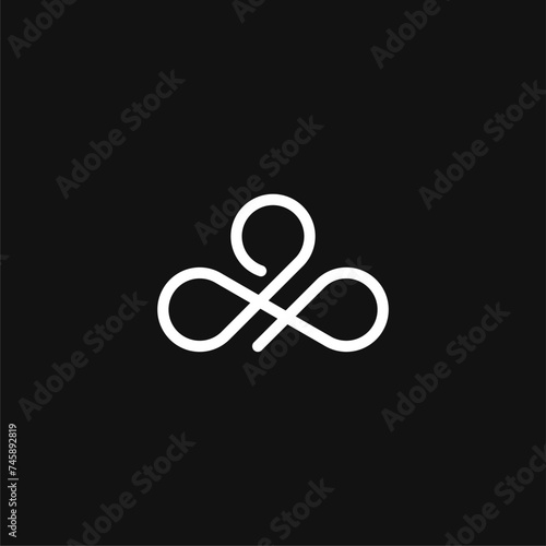 simple line cloud and zen logo concept vector icon