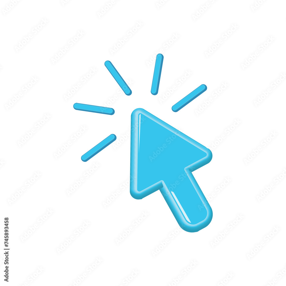 Vector illustration of 3D mouse arrow Vector illustration of 3D mouse arrow