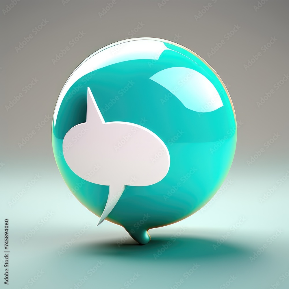Sleek 3D Speech Bubble on Gradient Background
