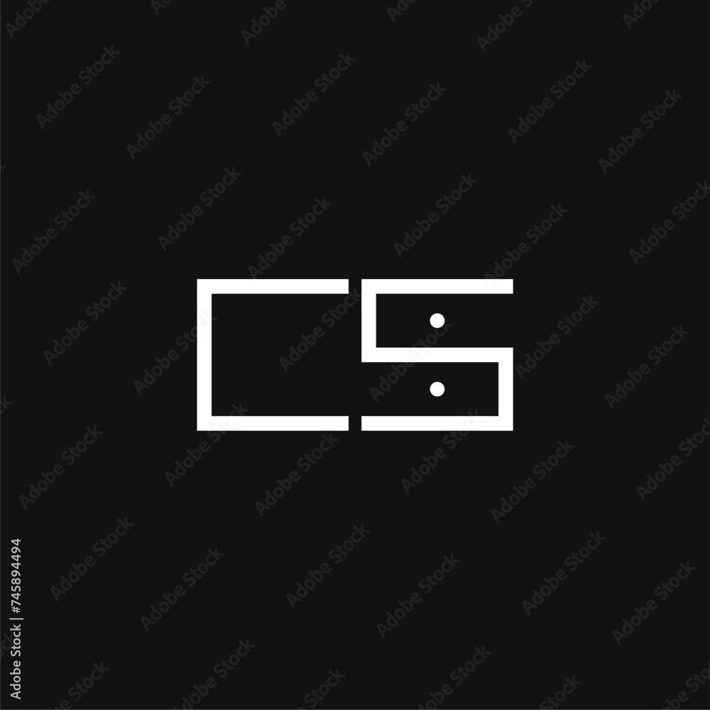 minimalist letter CS and cabinet logo concept vector idea minimalist letter CS and cabinet logo concept vector idea