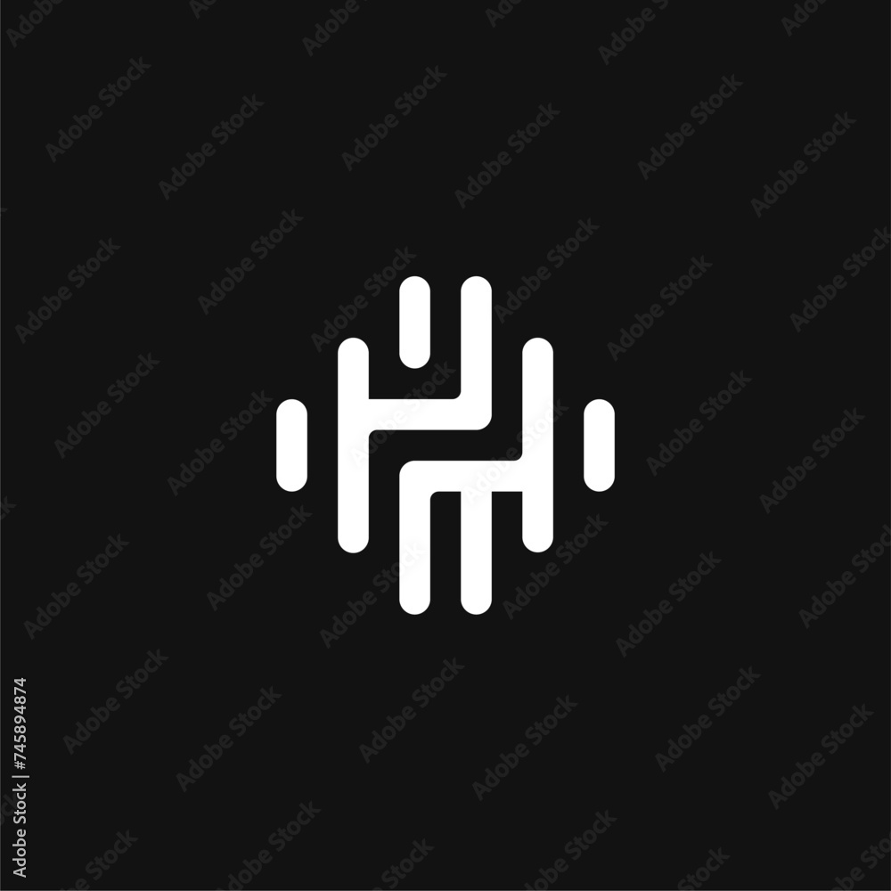 Fototapeta premium Letter HH logo concept for tech company