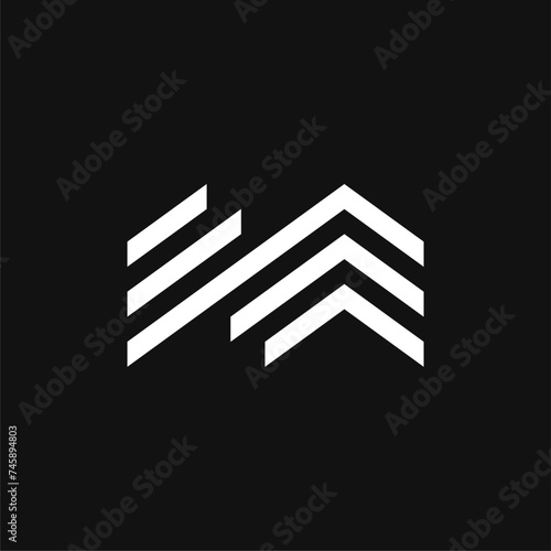 Abstract letter M and roof logo concept for real estate company
