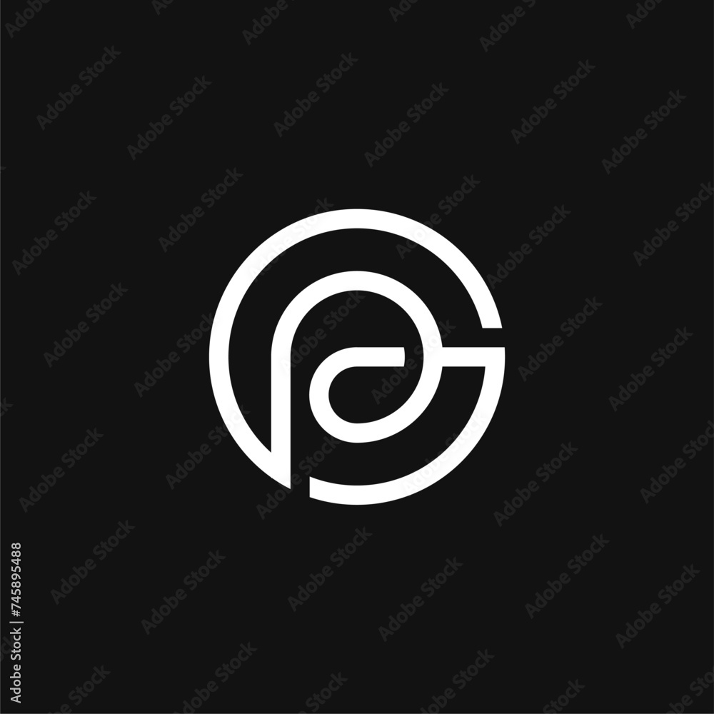 Letter GP and circle logo combination vector icon Letter GP and circle logo combination vector icon