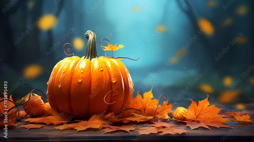 Orange pumpkin, halloween background Orange pumpkin, halloween background