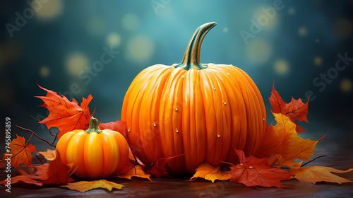 Orange pumpkin  halloween background