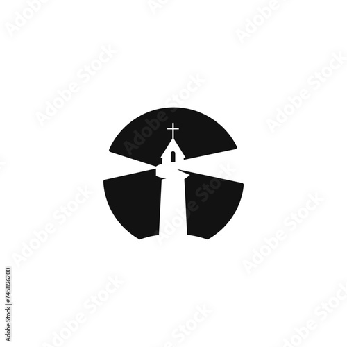beacon and church logo combination for religious community