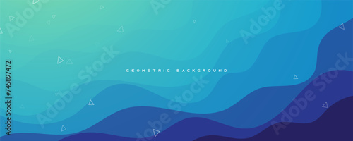 Abstract liquid background blue gradient color banner design vector
