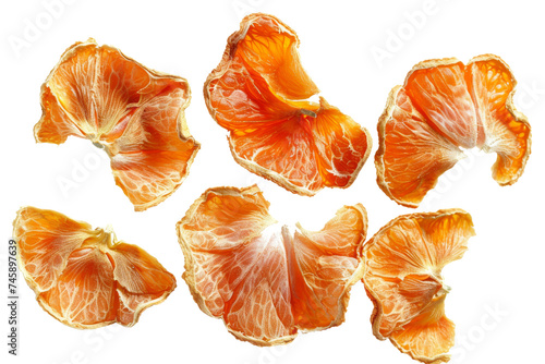 Dried Tangerine Slices isolated on transparent background
