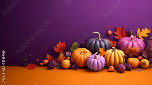 Orange pumpkin, halloween background