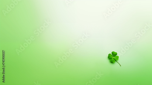 Four Leaf Clover on a Green Background