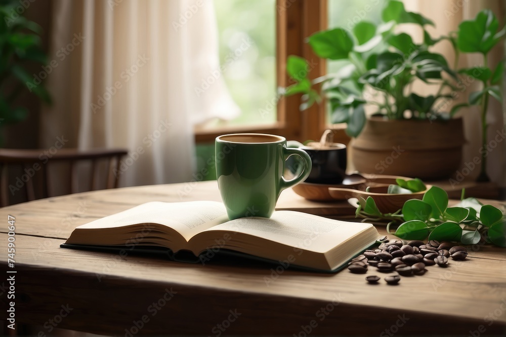 Cozy Reading Corner with Coffee Cozy Reading Corner with Coffee