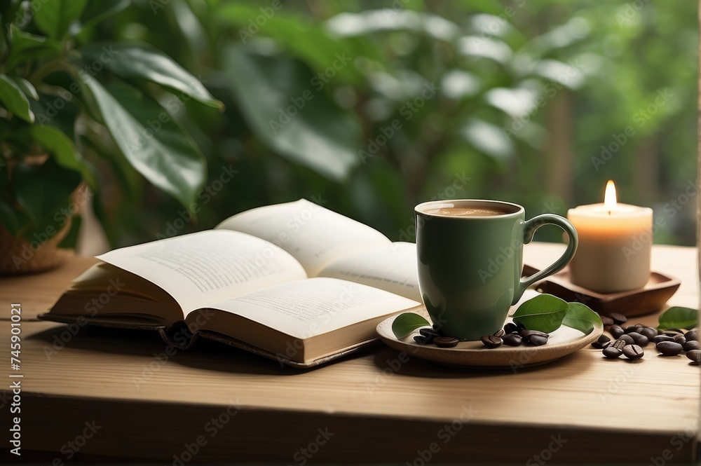 Cozy Reading Corner with Coffee Cozy Reading Corner with Coffee