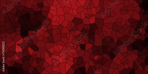 Abstract Seamless Multicolor Broken Stained-Glass Geometric Retro Tiles Pattern and Quartz Crystal Voronoi Diagram Background. For Artful Websites, Presentations, Brochures, and Social Media Graphics
