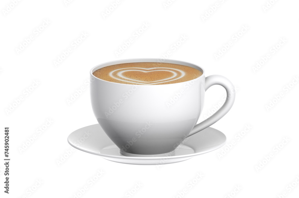 3D illustration. Cup of coffee isolated on white background. 3D illustration. Cup of coffee isolated on white background.