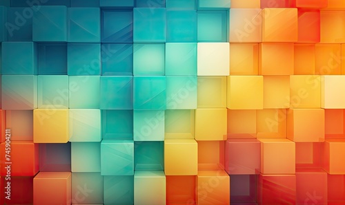 Multicolored Squares Dance on Abstract Canvas