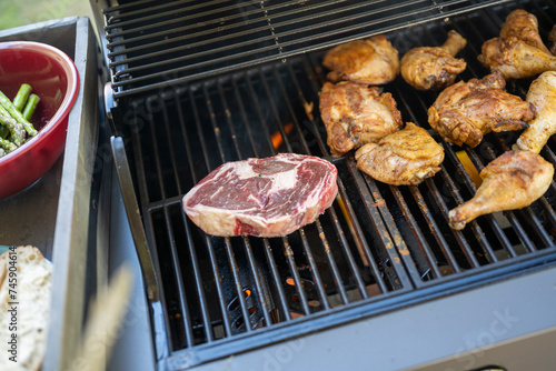 grilled meat on the grill