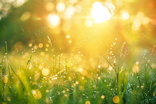 Sun Shines Brightly Through the Grass
