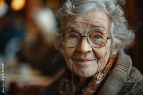 Older Woman With Glasses and Scarf