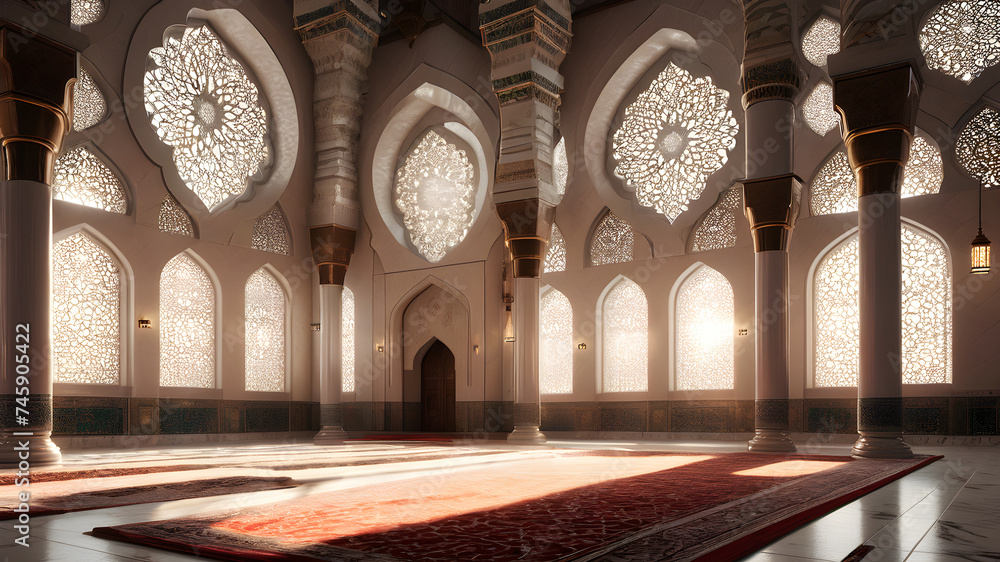 Share the spiritual atmosphere within a mosque during the holy month