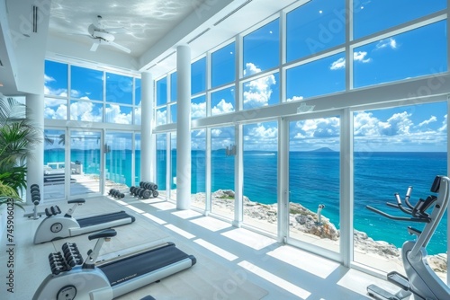 Gym Overlooking Ocean