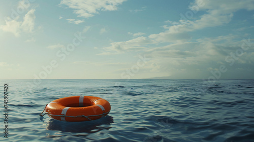An Orange Lifebuoy Floats on the Open Sea, Symboli.