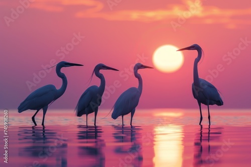 Birds Standing on Top of Water