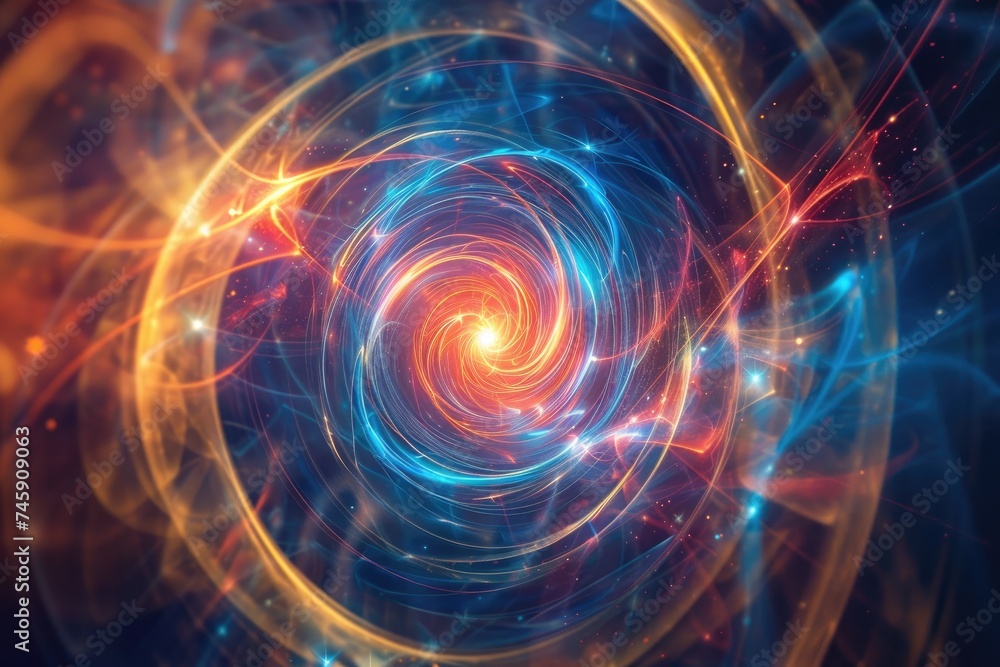 A magnetic force field that can also be observed in space between different celestial bodies. Generative AI A magnetic force field that can also be observed in space between different celestial bodies. Generative AI