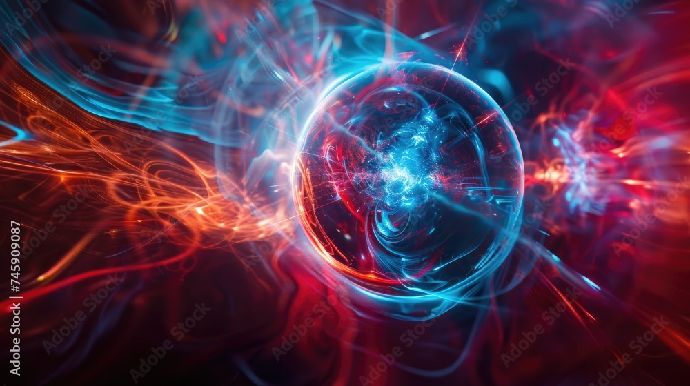 A magnetic force field that can also be observed in space between different celestial bodies. Generative AI A magnetic force field that can also be observed in space between different celestial bodies. Generative AI