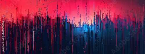 Pixel art, glitch effect , background texture, red blue. abstract background. modern design