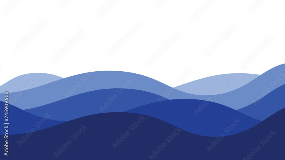 Blue ocean wave background wallpaper vector image. Illustration of graphic wave design for backdrop or presentation