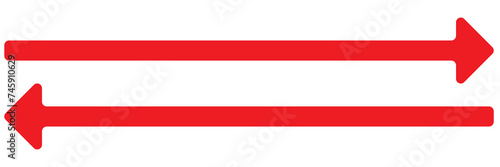Long arrows icon set. Vector set of trendy long arrows left and right in flat style. Replaceable vector design.