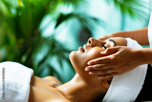 individual getting a spa treatment in hotel facility photo