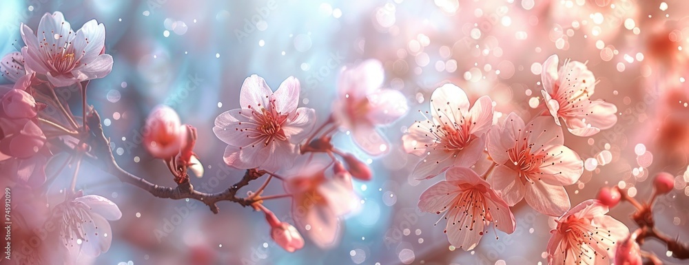 Spring's Embrace: Lush Apricot Blossoms with Soft Pink Petals in Macro, Illuminated by a Tender, Dreamy Light Spring's Embrace: Lush Apricot Blossoms with Soft Pink Petals in Macro, Illuminated by a Tender, Dreamy Light