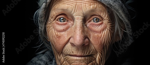Portrait of an Elderly Woman Expressing Aging with Grace and Wisdom