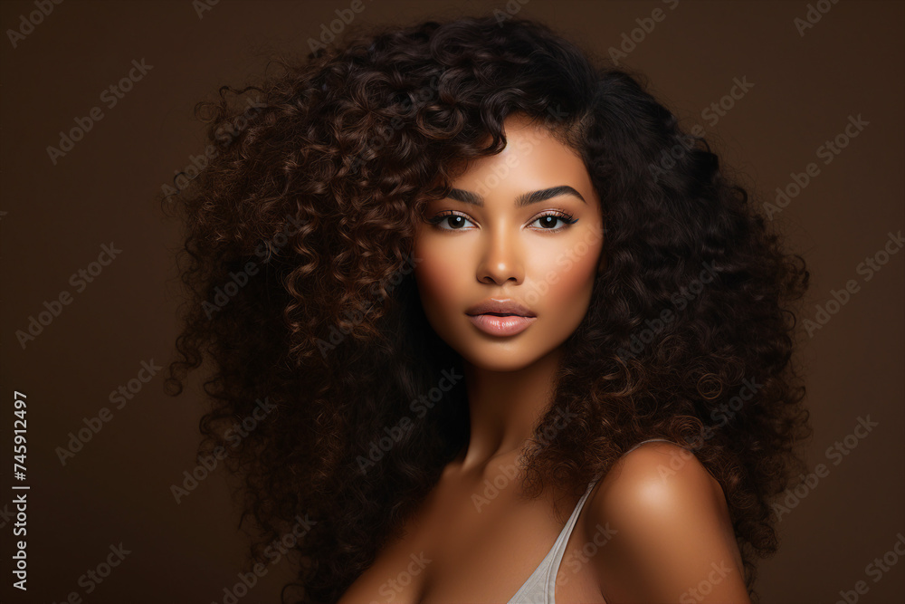 Fototapeta premium Close up portrait of stunning beautiful woman generated by AI