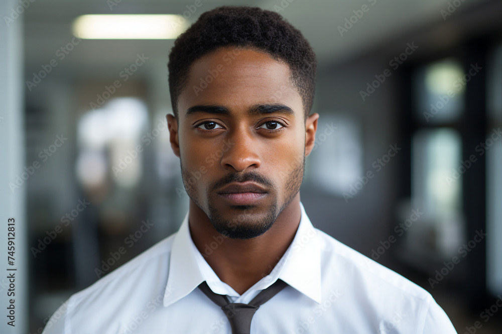 Obraz premium Portrait of successful businessman consultant looking at camera generated by AI technology