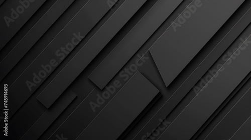 Black stripes abstract minimal geometric background. concept tech banner design. Generative Ai