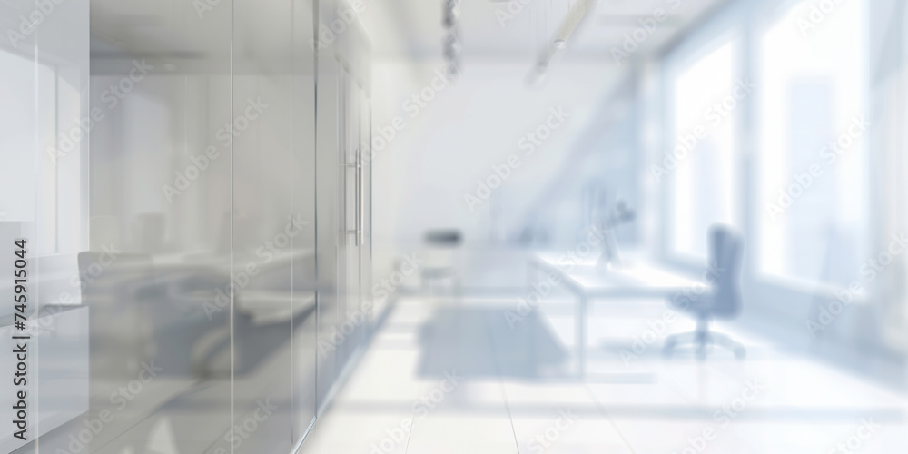 A defocused view of a standard office room with a desk and chair, creating a blurred background. A defocused view of a standard office room with a desk and chair, creating a blurred background.