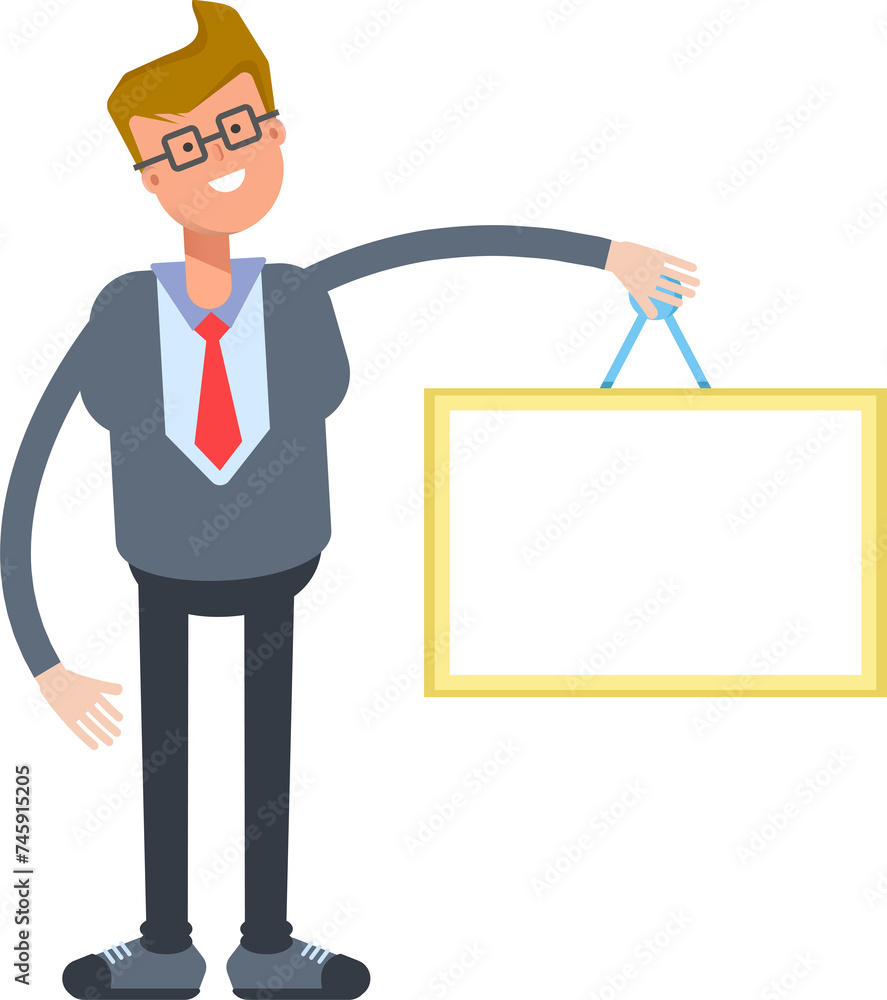 Office Worker Character Holding Blank Signage
Office Worker Character Holding Blank Signage