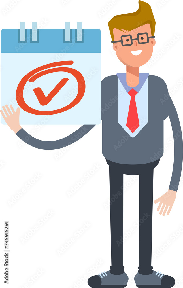 Office Worker Character and Check Mark Sign
Office Worker Character and Check Mark Sign